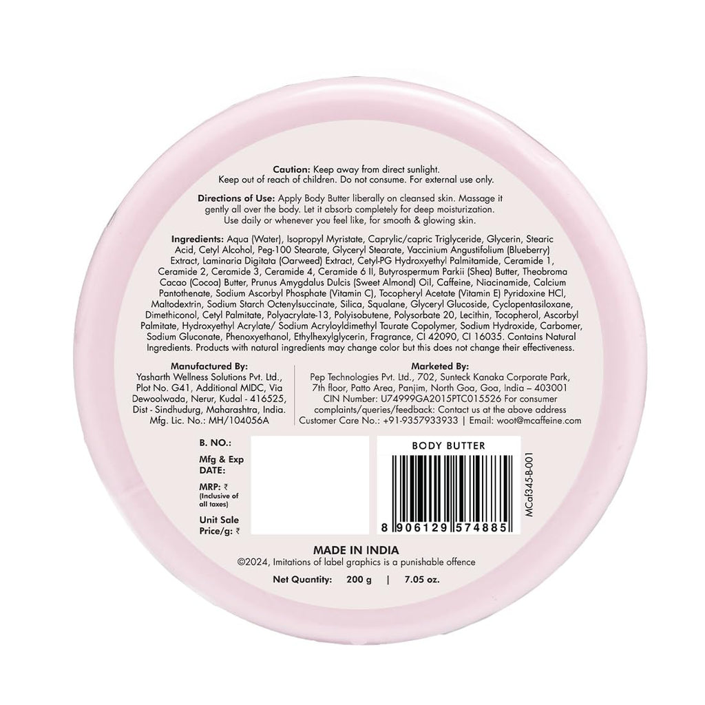 mCaffeine Blueberry Swirl Body Butter - 200g