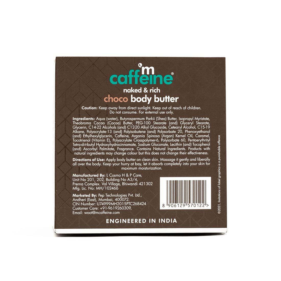 mCaffeine Body Butter for Dry Skin - 100gm