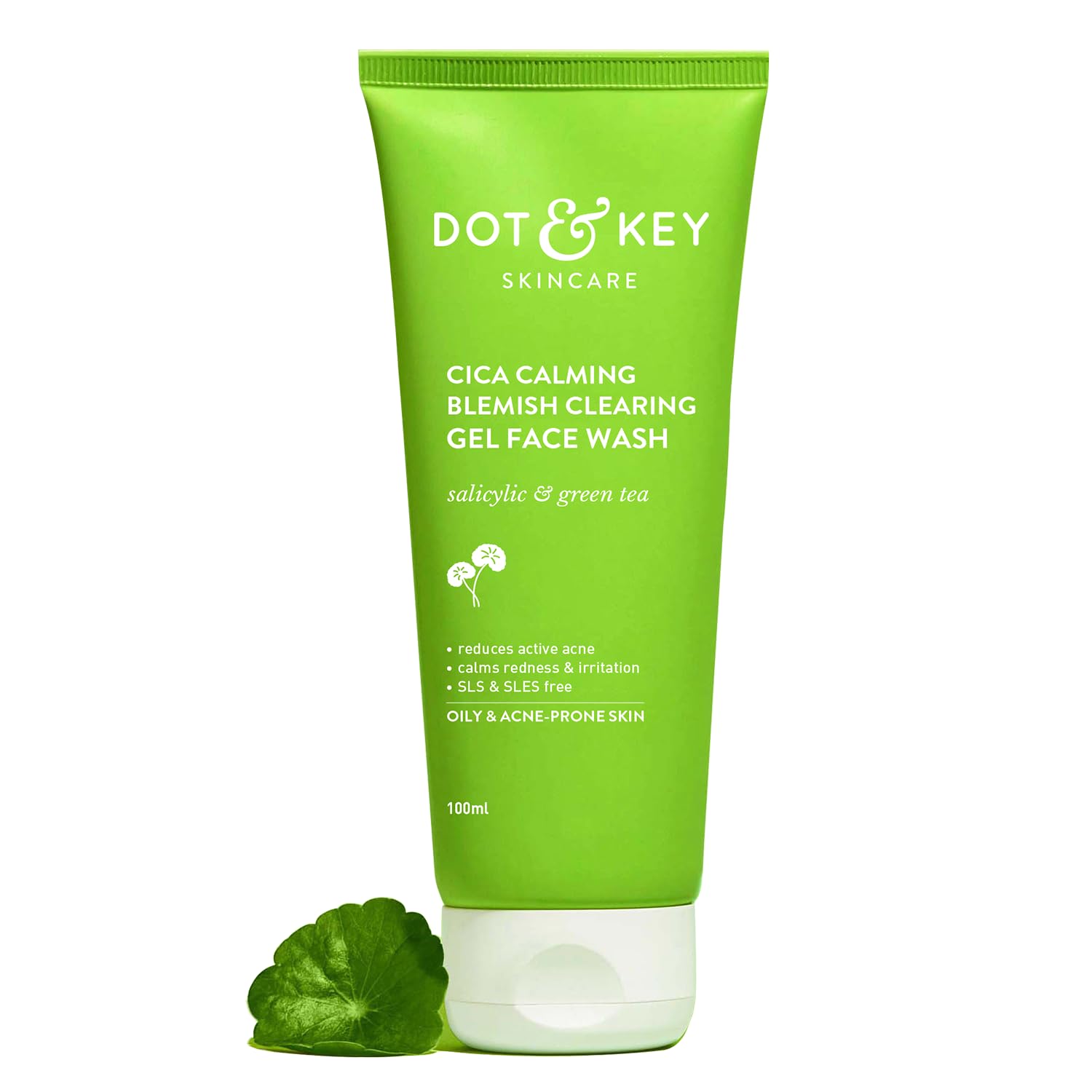 Dot & Key CICA Face Wash for Acne Prone Skin, 2% Salicylic Acid Face Wash | For Oily & Sensitive Skin | 100ml