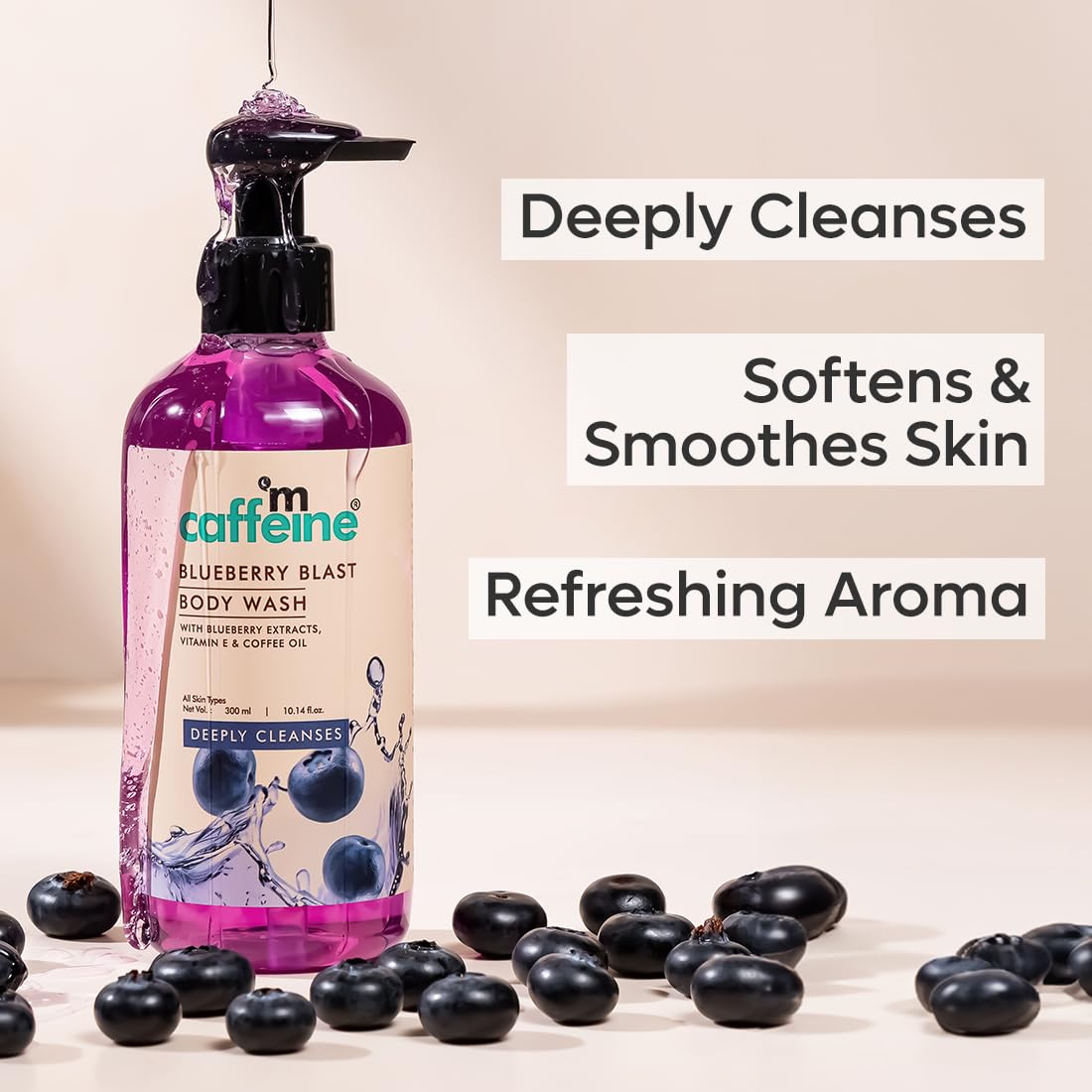 mCaffeine Blueberry Blast Body Wash - 300 Ml