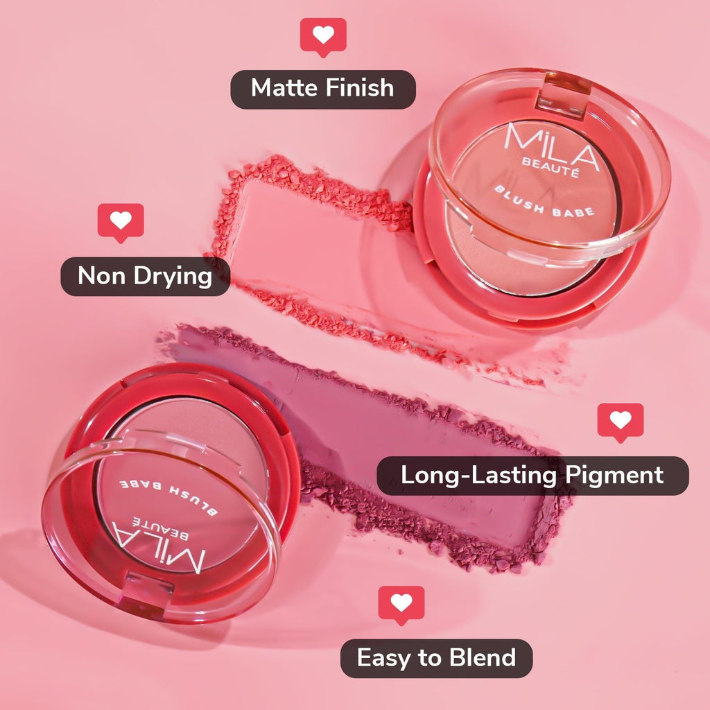 Mila Beaute Matte Finish Blush Babe Powder Blush