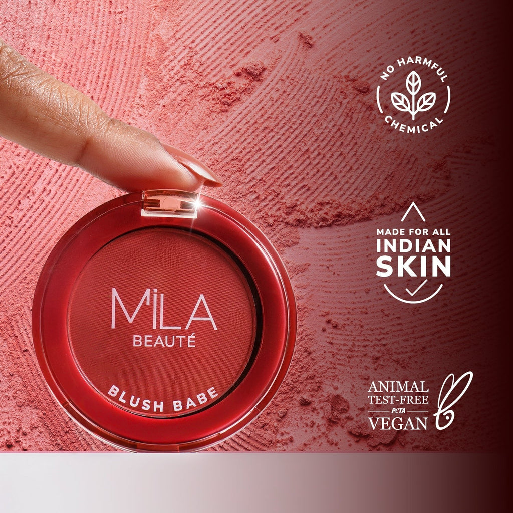 Mila Beaute Matte Finish Blush Babe Powder Blush