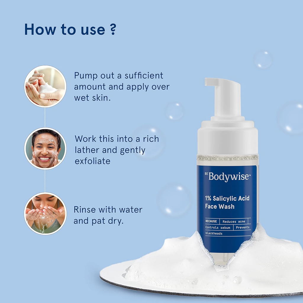 Be Bodywise 1% Salicylic Acid Face Wash (Foam-Based)